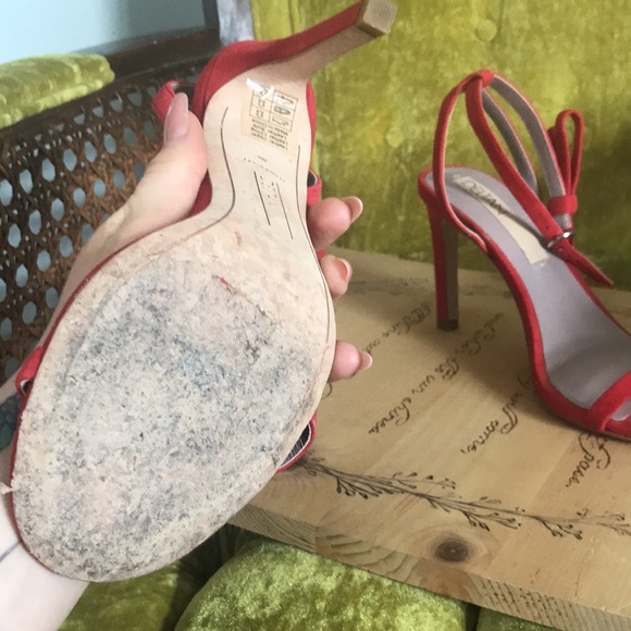 Strappy faux suede heels - Picture 3 of 3